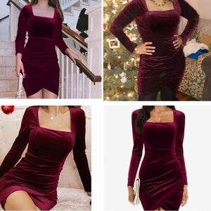 Burgundy cocktail dress